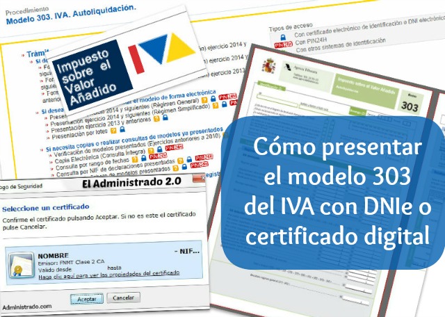 Como presentar el modelo 303 del IVA con el DNIe u otro certificado digital